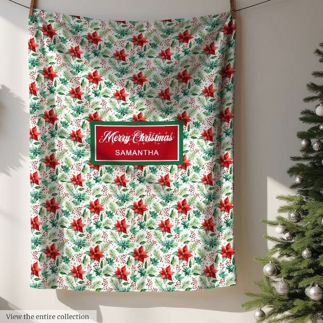 Trendy watercolor custom name classic gift fleece blanket (Trendy watercolor custom name classic gift fleece)