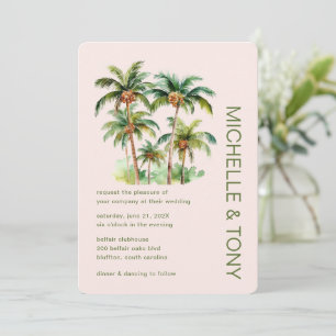 Trendy Watercolor Floral Botanical Wedding Invitation