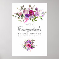 Trendy Watercolor Floral Bridal Shower Welcome