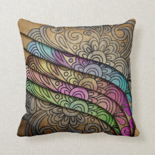 Trendy Watercolor Floral Print Cushion