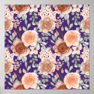 Trendy Watercolor Flowers Poster
