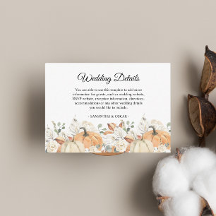 Trendy Watercolor Flowers & Pumpkins Autumn Enclosure Card