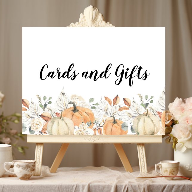 Trendy Watercolor Flowers & Pumpkins Autumn  Poster (Creator Uploaded)