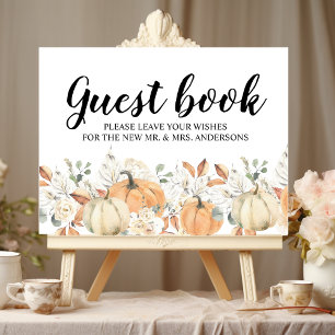 Trendy Watercolor Flowers & Pumpkins Autumn  Poster