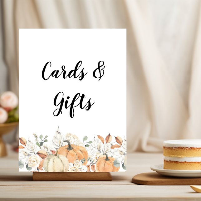 Trendy Watercolor Flowers & Pumpkins Autumn  Poster (Creator Uploaded)