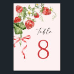 Trendy Watercolor Meadow Strawberry Table Number<br><div class="desc">Stylish editable easy to use wedding templates,  more items (invitations,  rsvp,  thank you cards,  stationery & decor) with the same design are available in the store. For further customisation,  please click the "Personalise this template",  then "Edit using Design Tool". If you need help or matching items,  please contact me.</div>
