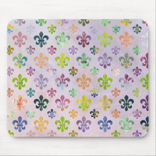 Trendy Watercolor Painting Fleur De Lis Pattern Mouse Pad