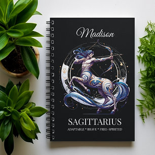 Trendy Watercolor Sagittarius Zodiac Journal
