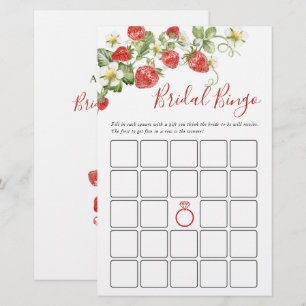 Trendy Watercolor Strawberry Bridal Shower Game