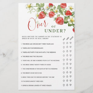 Trendy Watercolor Strawberry Bridal Shower Game