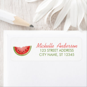 Trendy Watercolor Watermelon Return Address       
