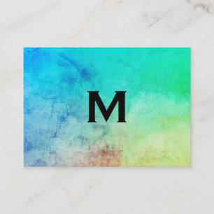 Trendy Watercolor with Monogram Business Card