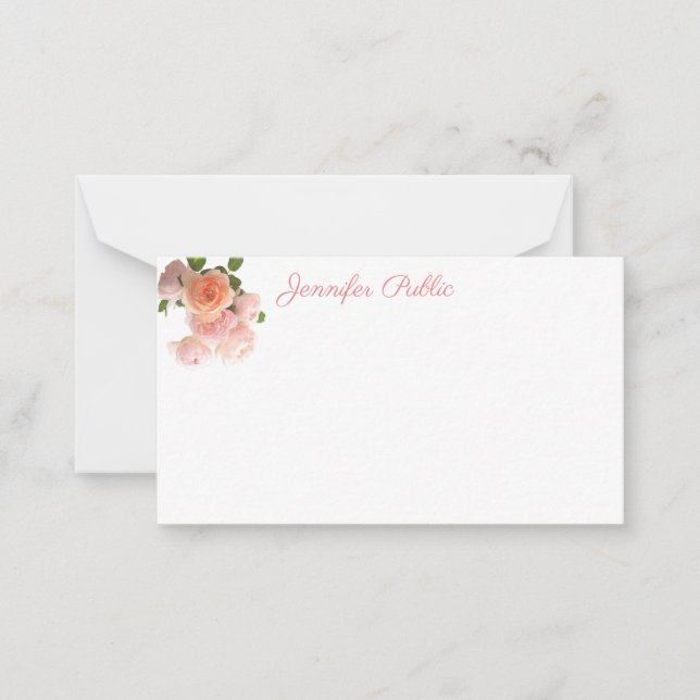 Trendy Watercolour Roses Pastel Colours Template (Front)
