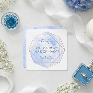 Trendy Waterecolor Diamond   Be My Maid Of Honour Invitation