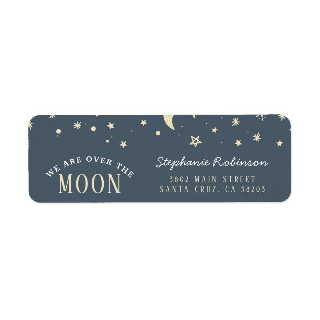 Trendy We Are Over The Moon Typography Baby Shower (Front)