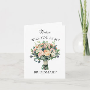 Trendy Wedding Bouquet Bridesmaid Proposal Invitation