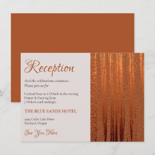 Trendy Wedding Reception Faux Copper Metallic Foil Enclosure Card