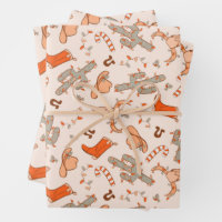 Trendy Western Cowboy Aesthetic Christmas Pattern