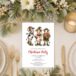 Trendy Whimsical Animals Playful Christmas Party I Invitation