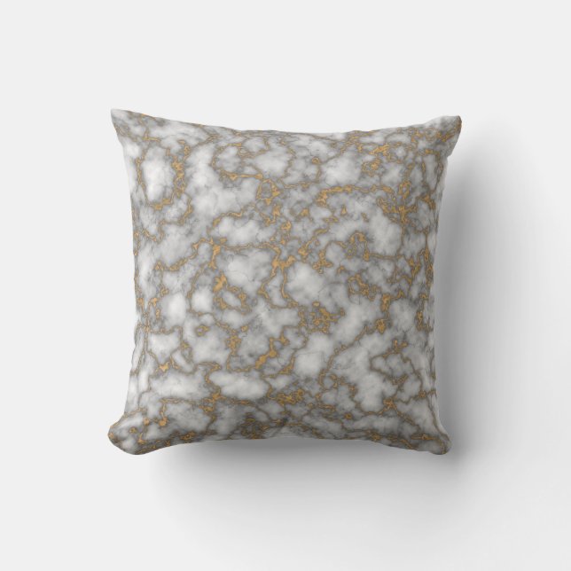 Trendy  White and gold marble  Cushion (Front)