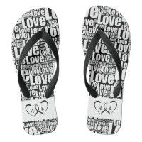 Trendy white love typography & Two Hearts
