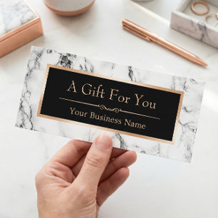 Trendy White Marble Look Gift Certificate Card
