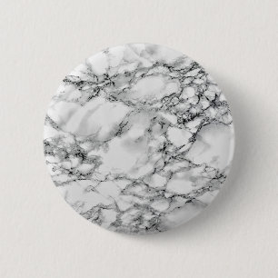 Trendy White Marble Stone - 6 Cm Round Badge