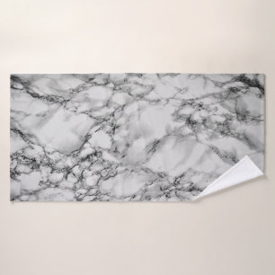 Trendy White Marble Stone - Bath Towel
