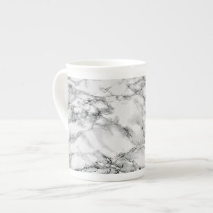 Trendy White Marble Stone Bone China Mug