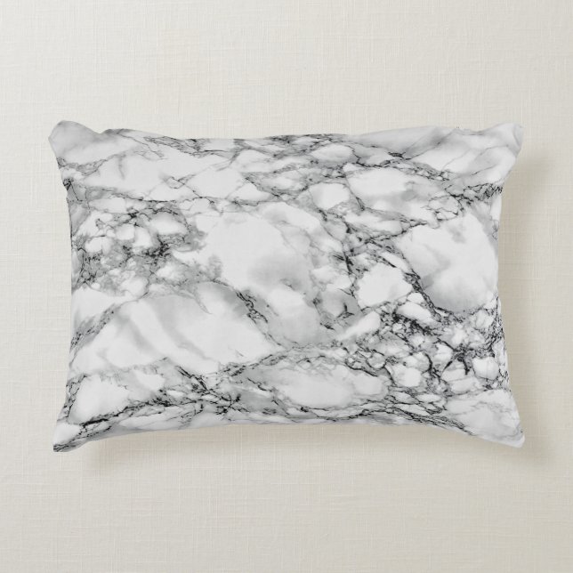 Trendy White Marble Stone Decorative Cushion (Front)