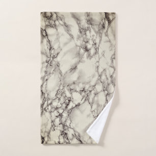Trendy White Marble Stone - Ivory Bath Towel Set