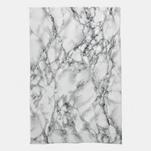 Trendy White Marble Stone Tea Towel