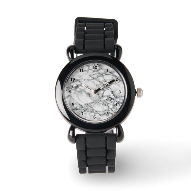 Trendy White Marble Stone Watch (Front)