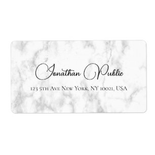 Trendy White Marble Typography Elegant Shipping