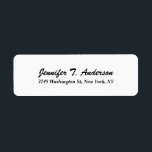 Trendy White Modern Professional Elegant Script<br><div class="desc">Represent yourself with this modern,  elegant return address label. This template can be customised to meet all professional occupations.</div>