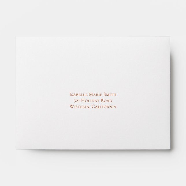 Trendy White Wedding RSVP Faux Copper Inner Envelope (Front)