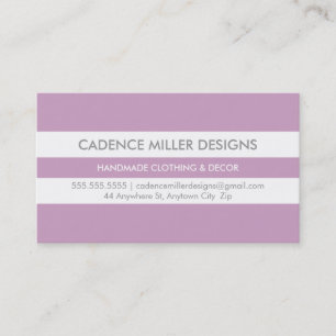 TRENDY WIDE STRIPE modern minimal pastel purple Business Card