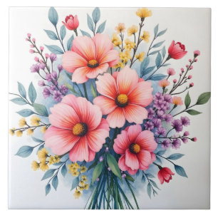 Trendy Wildflowers Beautiful Luxury Collection Tile