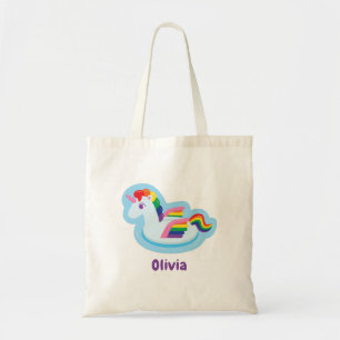 Trendy Winged Unicorn Rainbow Pool Float Tote Bag
