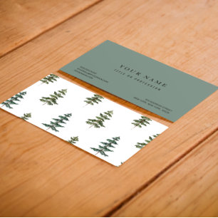 Trendy Winter Christmas Tree Pattern Business Card