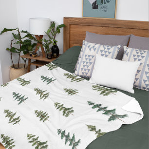 Trendy Winter   Christmas Tree Pattern Fleece Blanket