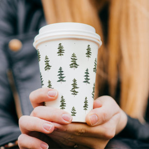 Trendy Winter   Christmas Tree Pattern Paper Cups