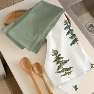 Trendy Winter   Christmas Tree Pattern Tea Towel