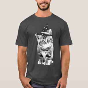 Trendy Witch Kitten Halloween Animals T-Shirt