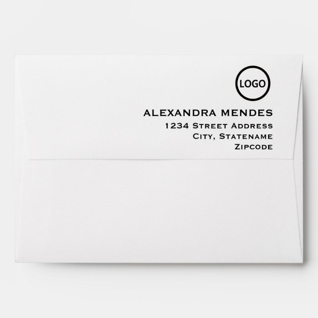Trendy with Business Logo Return Address Envelope (Back (Top Flap))