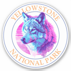 Trendy Wolf Art, Yellowstone National Park, Circle