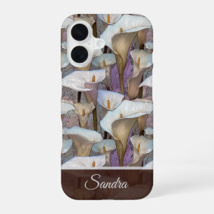 Trendy Women Gift Calla Lilies Name iPhone 16 Case