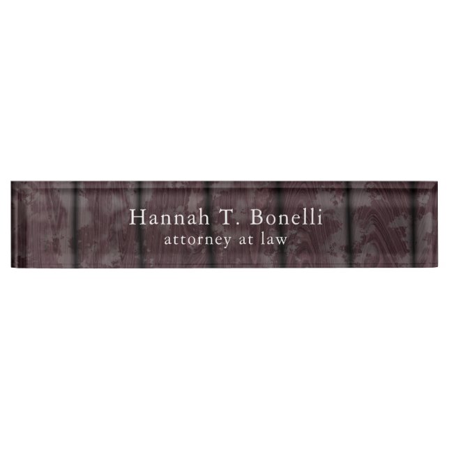 Trendy Wood Design Plain Professional Nameplate (Front)