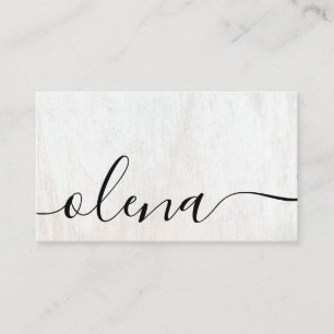 Trendy Wood Script Calligraphy Business Card