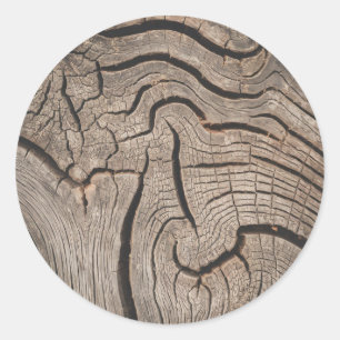 Trendy Wood Wooden Tree Logs Classic Round Sticker